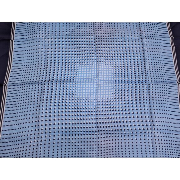 Vintage Ombre Dark Blue Aqua Light Blue Geometric Scarf  26.25" X 26.75" - Picture 2 of 9